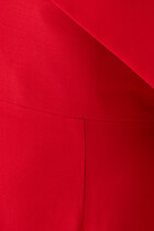 ASYMMETRIC WOOL SILK MAXI DRESS RED:Red :8